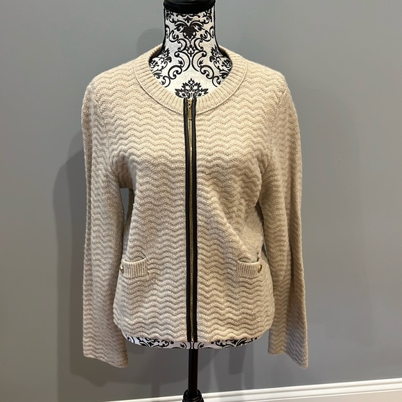 Tory Burch, beige wool sweater - Picture 1 of 5
